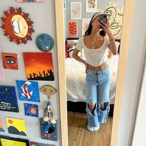 Urban Outfitters Ribbed White Tee